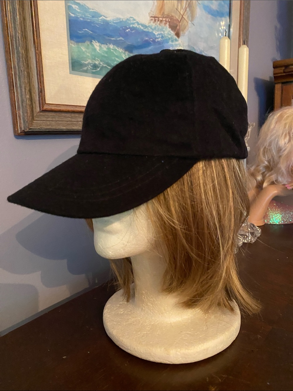 Saks Fifth Avenue Folio Black cashmere Adjustable Hat